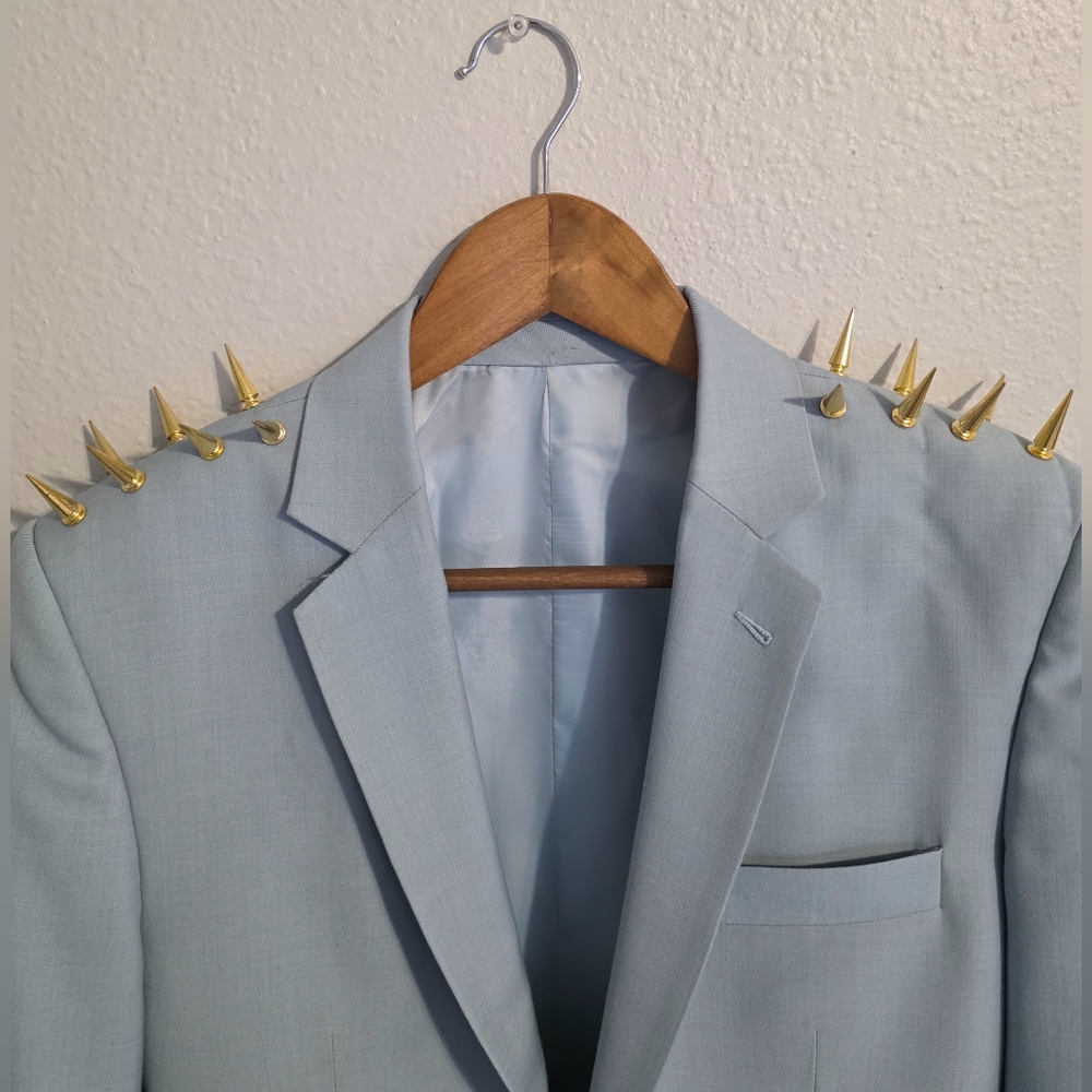 Blue and Gold 2 Piece Suit with Spikes